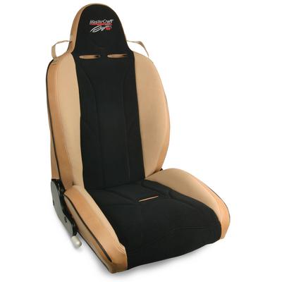 MasterCraft Safety Baja RS Fixed Headrest, Desert Tan with Black Center & Brown Haze Side Panels, Recliner Lever Right - 506028